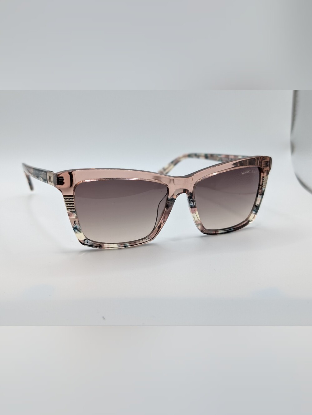 NIB Marciano by Guess Pink Tortoise Square Sunglasses w/ Velvet Case & Box